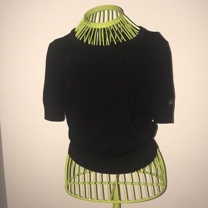 Black short sleeved knit top from St. John Sport